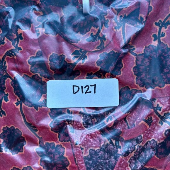 Free People Women Mia Floral Print Tie Neck Tunic Boho Rust Orange Large D127 - Picture 11 of 11